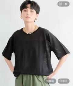 リネンライトTニット（ブラック）