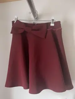 LODISPOTTO ボルドー リボン付き フレアスカート