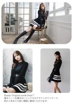 【新品未使用】【完売品】Randy ビジュープレッピーワンピース GRAY ビジュープレッピーワンピース – Randy