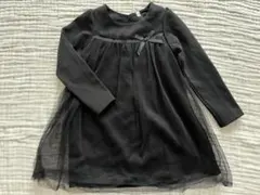 エルフィンドール 110cm フォーマル ワンピース チュール 黒 リボン