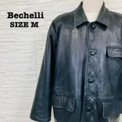ボチェッリ 羊革 ラムレザーコート 黒 M モード ゆるダボ 本革⁠のサムネイル
