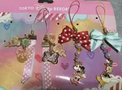 ディズニー　Disney ミニー・ドナルドストラップセット