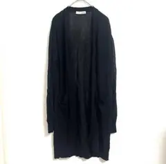 SHOO・LA・RUE　ワールド　黒　ポケット付き　ロングカーディガン　L