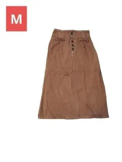 ロングスカート タイトスカート レディース M オレンジ ウエストゴム