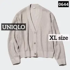 く*@様 0644 UNIQLO メッシュVネックショートカーディガン ライトグ