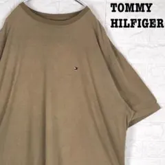 オーバーサイズ★ トミーヒルフィガー Tシャツ 刺繍ワンポイントロゴ ゆるだぼ