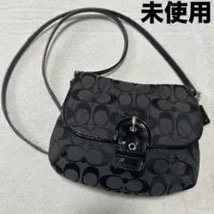 未使用【COACH】ショルダーバッグ　ポシェット　シグネチャー　黒　人気