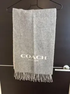 COACH マフラー　グレーアイボリー