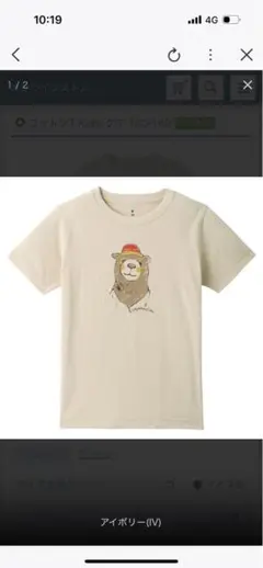 クマのイラスト Tシャツ 140cm アイボリーモンベルmontbell