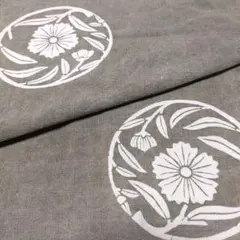 型染め【No.53】古布　花の輪紋　9個　約238cm 　リメイク用　襤褸