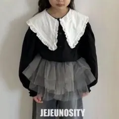 jejeunosity 襟ブラウス ブラック 120