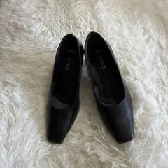 本日限定アシックス　GIRO ブラック スクエアトゥ パンプス23.5センチ3E