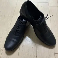 トラベルシューズショセ、ブラックレザー ドレスシューズ レースアップ