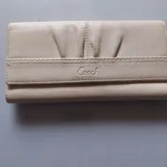 Coach ベージュ レザー 長財布