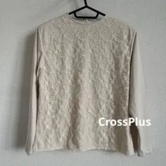 CrossPlus 長袖トップス ベージュ 刺繍デザインのサムネイル