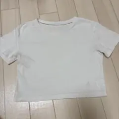 刺繍ロゴ クロップド丈 半袖Tシャツ ホワイト