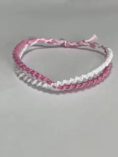 ミサンガアンクレット ホワイトピンク