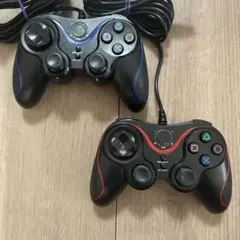 PS3 コントローラー　互換品　動作確認済み　レッド　ブルー　2個セット