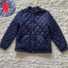 【120cm相当】ポロラルフローレン　キルティング　中綿ジャケット　ネイビー