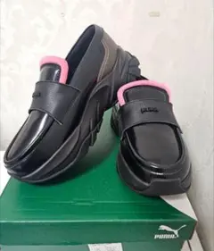 PUMA プーマ ローファー ブラック ピンク 23.5 スニーカーローファー