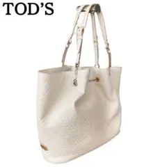 良品★TOD'S トッズ レザー型押し チェーンショルダーバッグ 保存袋付きのサムネイル