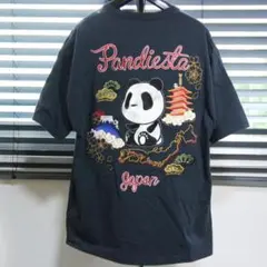 PANDIESTA パンディエスタ 熊猫 刺繍 日本列島 Tシャツ ネイビーのサムネイル