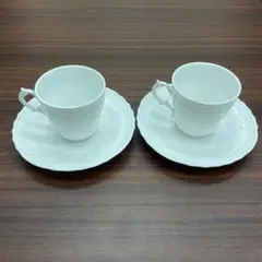 ジノリ ベッキオホワイト　デミタスカップソーサセット