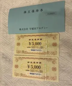 匿名配送！早稲田アカデミー 株主優待券 10,000円分