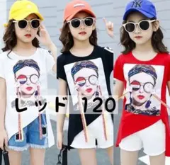 韓国子供服☆ブラック♡デザインTシャツ♡デニムパンツ