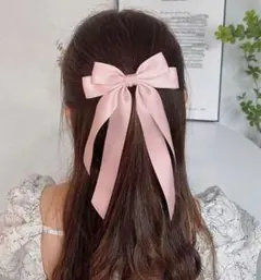【未使用】ピンク リボン ヘアアクセサリー