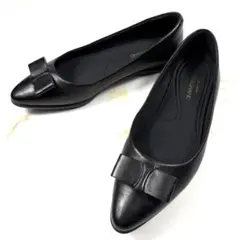 美品❣️コールハーン GRAND.OS リボン フラットパンプス 黒 23.5
