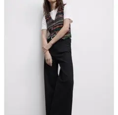 ZARA フェアアイル柄 ニットベストのサムネイル