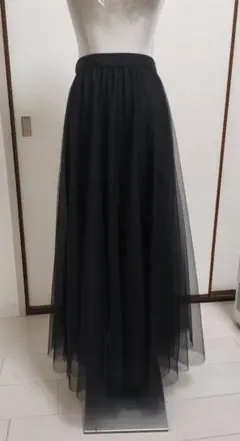 ブラックチュールロングスカート 約100cm