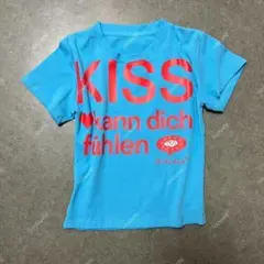 KISS Tシャツ ブルー グランジ ピチT 半袖 y2k 00s ギャル　M