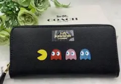 新品未使用コーチ長財布パックマンブラックレディースメンズ送料無料即日発送