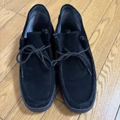 ブラックスエードモカシンシューズ