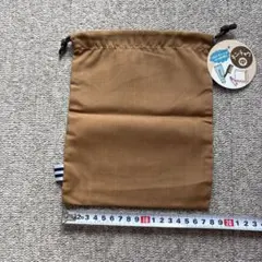 キンチャク 中 ベーシック ブラウン 巾着袋