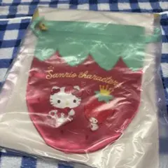 ハローキティ　いちご新聞50周年　サテン巾着2点セット