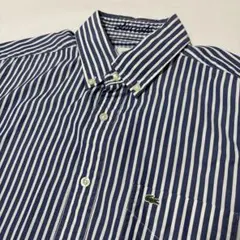 Lacoste 半袖シャツ ネイビーとホワイト ストライプ サイズ3のサムネイル