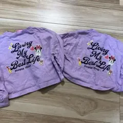 ミニーマウス 長袖Tシャツ 薄紫 100、110 2点セット