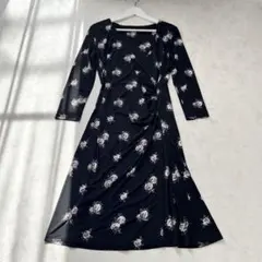 【美品】LAURA ASHLEY カシュクール 花柄 ロングワンピース M