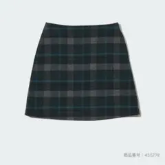 ウールブレンドミニスカート チェック
