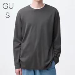 【訳あり】GU ジーユー ソフトコットンクルーネックT 長袖 S ユニセックス
