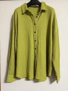 【美品】antiqua アンティカ　シャツ　イエローグリーン