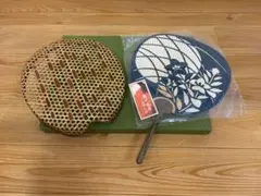 京うちわ 阿以波 竹籠付き 伝統工芸品