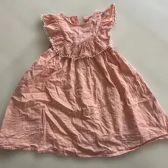 【美品】アプレレクール　ノースリーブワンピース レース　オレンジ　110