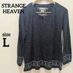 STRANGE HEAVEN メンズ ニットセーター ダークグレー Large