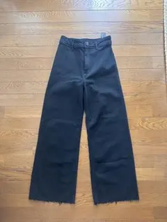 ZARA ブラックデニム マリンストレート EU36 M ハイウエスト 未使用