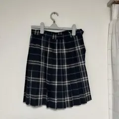 ネイビーとホワイト チェック プリーツスカート