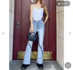 GYDA TINY ハイウエスト　フレアデニムパンツ　ライトブルー